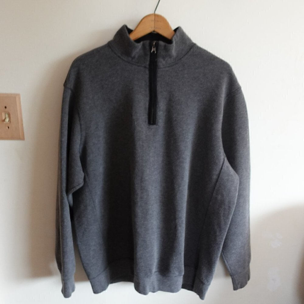 CREMIEUX Collection Quarter Zip Sweatshirt Gray Men's XL